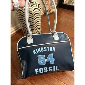 Fossil 54 Kingston Handtasche Tasche Bowling Bag Navy Vintage Y2K